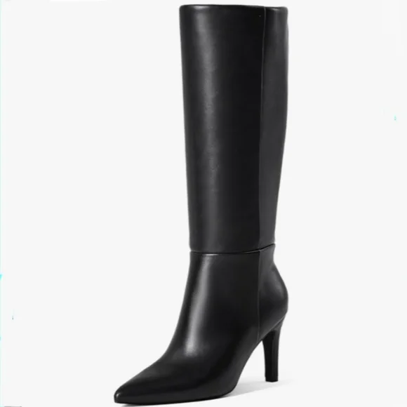 NIB Black Matte Knee High Stilletto Boots - Size 9 - Picture 2 of 6